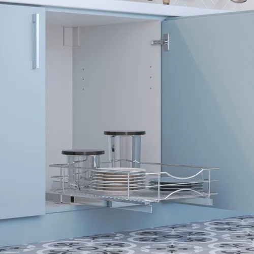Miniatura 2 de Home Zone Living Organizador de armario de cocina extraíble con cajón deslizante para ahorrar espacio, 14 pulgadas de ancho x 21 pulgadas de largo