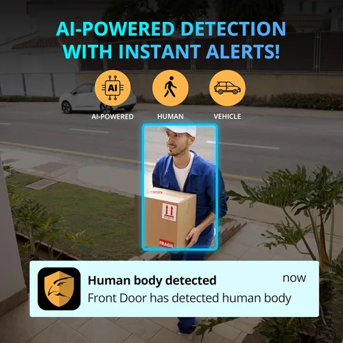 Miniatura 2 de Defender AI Powered 4K Guard Pro 8MP WiFi 6, cámara de seguridad inalámbrica de alimentación enchufable para exteriores, con detección humana