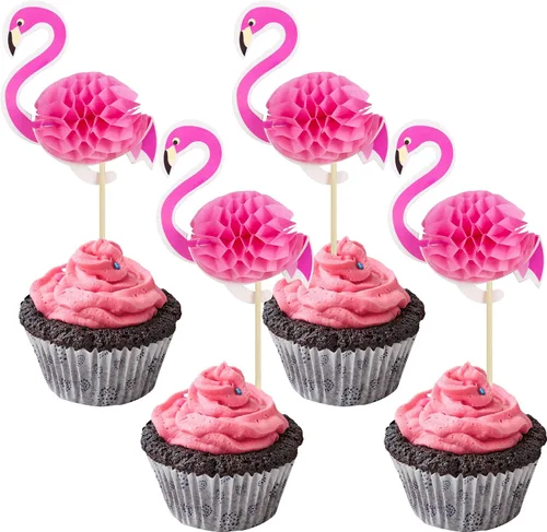 Miniatura 15 de 36 piezas de adornos para cupcakes de piña verde con purpurina verde para Luau despedida de soltera, fiesta de verano tropical, decoración