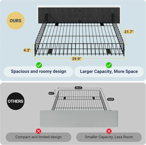 Miniatura 7 de Allewie - Base de cama con plataforma tapizada tamaño Queen, con 4 cajones de almacenamiento y cabecera, botón cosido en forma de diamante, base