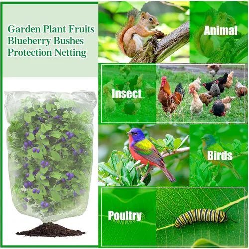 Miniatura 3 de 3 piezas de malla de barrera para plantas, malla de barrera para plantas, redes de pájaros, bolsas de barrera para verduras, frutas, bolsas
