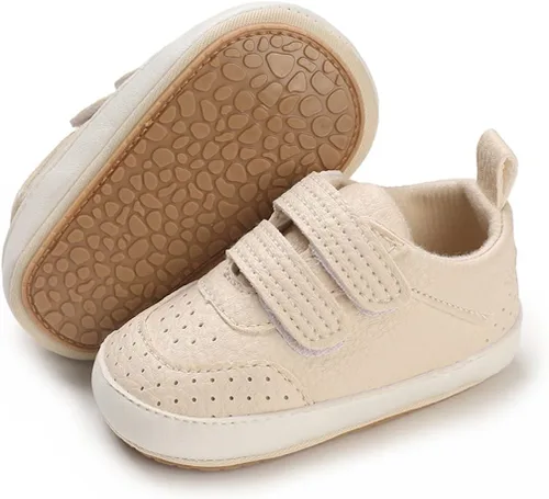 COSANKIM Zapatos para bebés niños y niñas, zapatos de piel sintética con cordones para bebés, suela de goma antideslizante, mocasines para recién