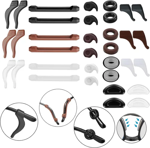 Miniatura 7 de 34 retenedores de lentes de silicona, soportes para patillas para gafas, protectores antideslizantes, tapones para lentes que se mantienen en su