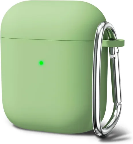 Miniatura 48 de Oakxco Funda de silicona para Airpods 3, bonita funda rígida femenina para Airpods de 3ª generación con llavero, gel de goma colorido suave de TPU