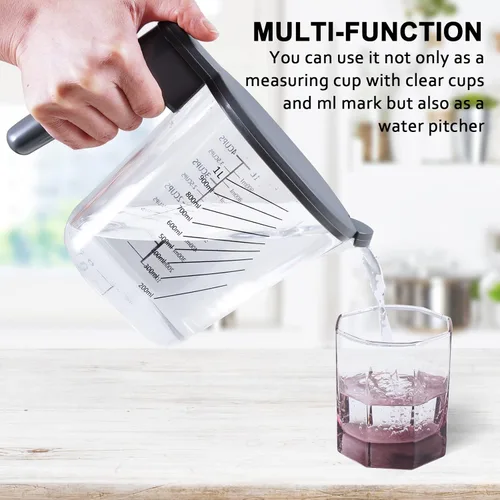 Miniatura 7 de Juego de 19 piezas de tazas medidoras y cucharas, incluye 10 tazas medidoras apilables con tapa y 9 cucharas medidoras magnéticas, cucharada para 19