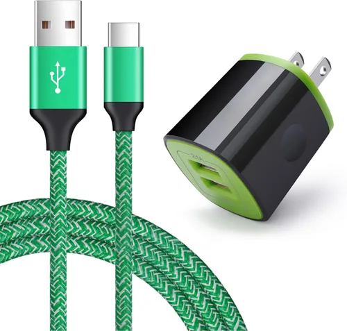 Miniatura 11 de Cargador USB tipo C para Moto G Pure/G Play 2026 2024/G Power 2026 2025 2024/G Stylus 5G 2025 2023/G 2025/G Fast/G7/G8/Z4, ANDHOT 2 puertos USB Azul