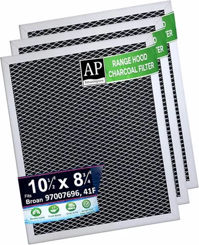 Paquete de 3 filtros de campana extractora de carbón de 8.75 x 10.5 pulgadas, compatible con Whirlpool W10355450 Broan Nutone 6105C 41F 413023 41000