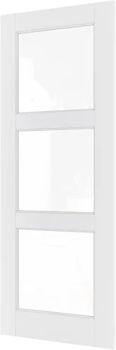 Miniatura 2 de WINSTELLAR - Losa de puerta de vidrio transparente preconstruida de 18 x 80 pulgadas, 3-Lite, puertas interiores pintables para el hogar