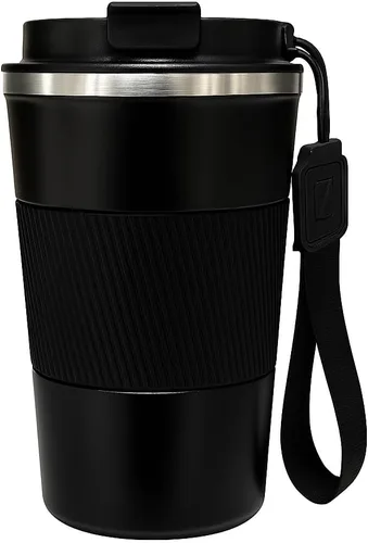 Miniatura 6 de Taza de café de 12 onzas con identificador de temperatura de acero inoxidable doble pared taza termica para bebidas frías calientes tapa a prueba