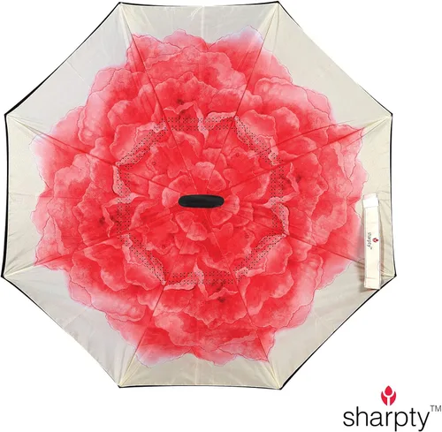 Miniatura 2 de Sharpty - Paraguas invertido, resistente al viento para mujer con protección UV, con mango en forma de C