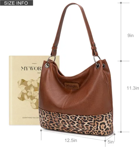 Miniatura 14 de Wrangler Hobo - Bolsas para mujer de cuero vegano con asa superior, bolsos de hombro y bolsos