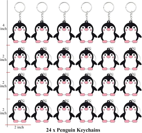 Miniatura 2 de Paquete de 24 llaveros de pingüino, recuerdo de fiesta para amantes de los pingüinos, regalo de regreso de invitados, fiesta temática de animales