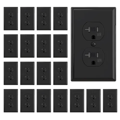 Miniatura 14 de ELEGRP Receptáculo dúplex de 20 amperios y 125 V, toma de corriente eléctrica estándar, resistente a manipulaciones TR y resistente a la intemperie