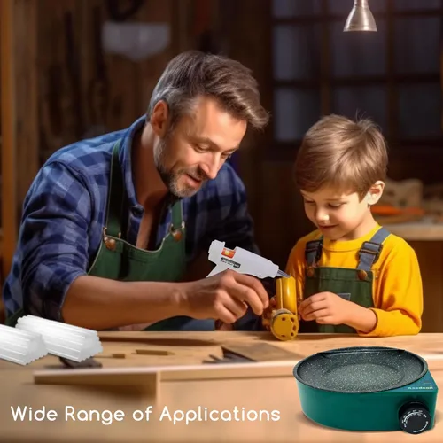 Miniatura 3 de Olla de pegamento caliente para manualidades con mini pistola de pegamento de 20 W y 40 varillas, macetas de pegamento para manualidades con diseño