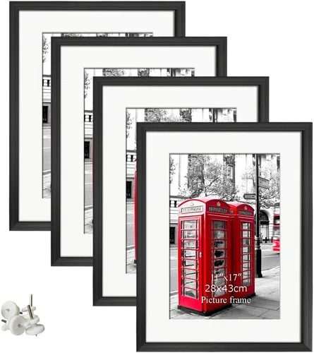Miniatura 30 de Giftgarden Portarretratos de 11 x 17 pulgadas, paquete de 4 marcos mate de 11 x 17 pulgadas para fotos de 8 x 12 pulgadas con paspartú, póster de 11