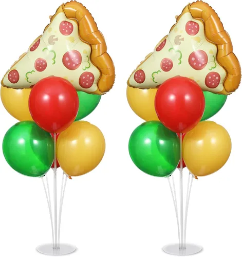 Miniatura 22 de Kit de soporte para globos de fiesta de fútbol 2 juegos con 2 globos de rugby de aluminio tipo bola, centro de mesa temático de fútbol para mesas