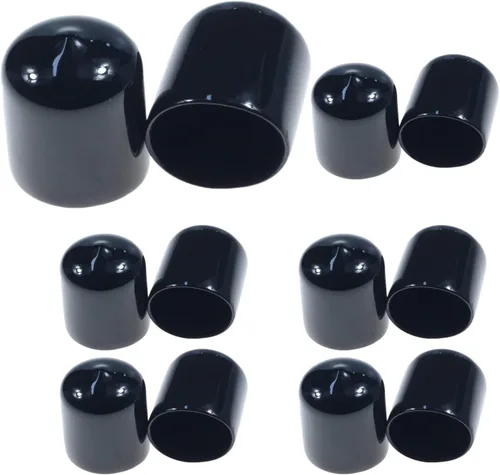 Miniatura 28 de Acocony Tapones de goma redondos de 1 pulgada, tapones de plástico de PVC flexible para agujeros redondos, color negro, paquete de 12