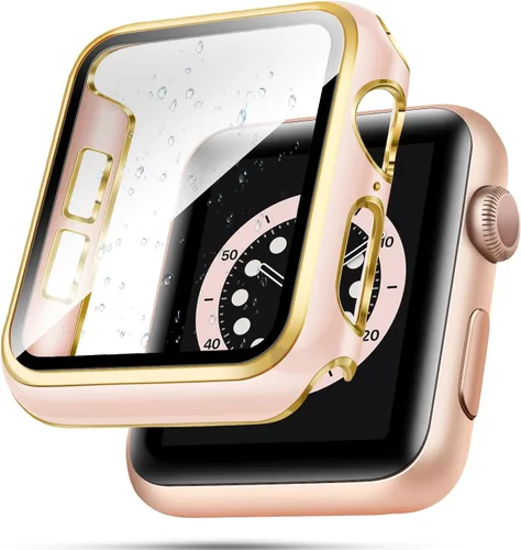 Miniatura 7 de top4cus Carcasa de 38mm compatible con Apple Watch, con protector de pantalla de vidrio templado incorporado, cubierta de PC para iWatch Series