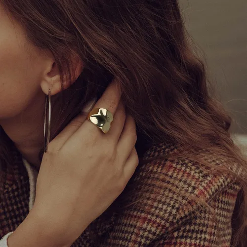 Miniatura 3 de Anillos de oro para mujer, chapados en oro de 18 quilates, anillos gruesos para regalo