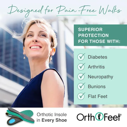 Miniatura 4 de Orthofeet - Alivio del dolor de pies y talón, ancho extendido, mejor fascitis plantar, ortopédica, diabética para mujer, Chelsea