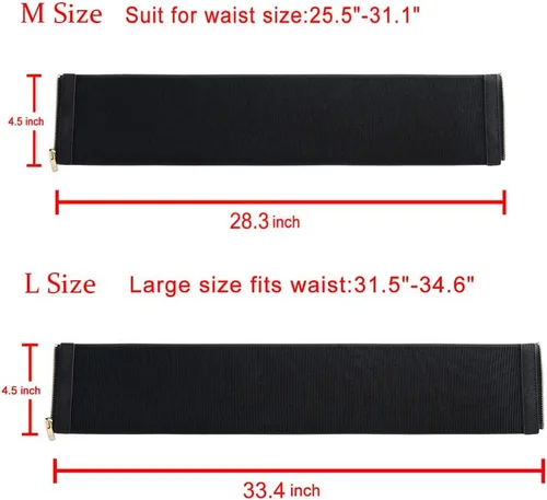 Miniatura 4 de CHIC DIARY Cinturón elástico ancho para mujer para vestido de mujer, cinturón elástico vintage con cremallera