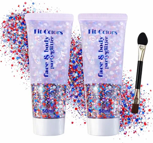 Miniatura 20 de Gel con purpurina para el cuerpo y la cara: Accesorios para conciertos de cantantes, disco, festival, rave, maquillaje con purpurina facial, 150 ml