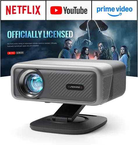 Miniatura 8 de [Aplicación con licencia oficial y 2500 ANSI] Proyector 4K con WiFi y Bluetooth, audio Dolby 3D y proyector inteligente de enfoque automático, Gris