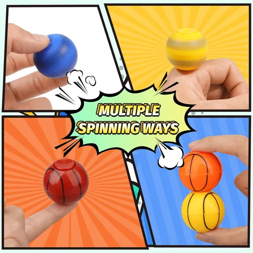 Miniatura 3 de Mini Baloncesto Fidget Spinner para niños y adultos, bola pequeña mano dedo Spinner recuerdos de fiesta bolsa de regalos deportiva caja del tesoro