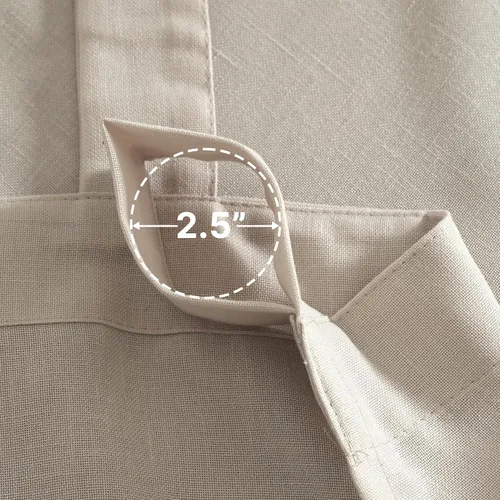 Miniatura 5 de PrinceDeco Cortinas de Lino de 63 Pulgadas de Largo con Trabillas Superiores Paneles de Tratamientos para Ventanas Semi Transparentes de Filtrado