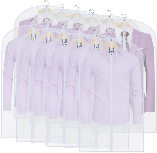 Miniatura 15 de Bolsas transparentes para colgar ropa, 40 pulgadas (juego de 6), bolsas de traje para almacenamiento en armario, bolsas de plástico a prueba
