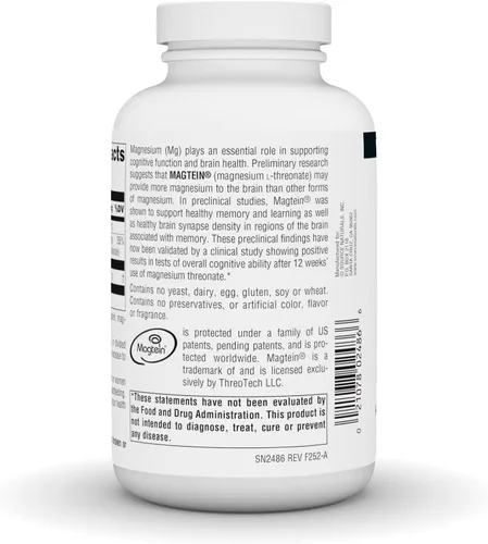 Miniatura 3 de Source Naturals Magtein Magnesio L-treonato, 667mg, apoya el enfoque, el estado de ánimo, la memoria saludable, la función cognitiva - 180 cápsulas