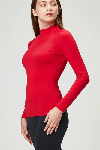 Miniatura 2 de DEVOPS - Paquete de 2 camisas de manga larga térmicas de cuello tortuga para mujer de comprensión para usar debajo de la ropa