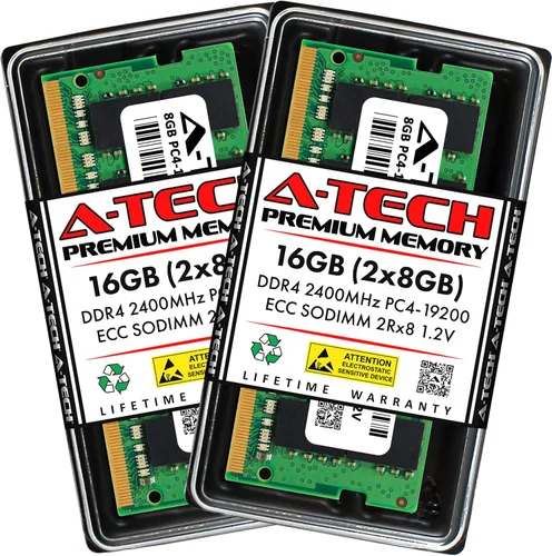 Miniatura 30 de A-Tech 4GB DDR4 2133MHz PC4-17000 ECC SODIMM 1Rx8 Rango único 1.2V 260-Pin Módulo de actualización de memoria RAM para Microserver, estación