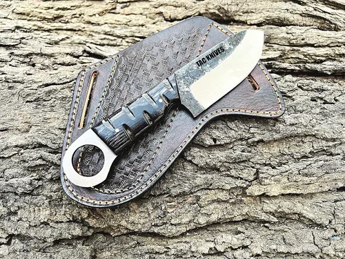 Miniatura 5 de TAC KNIVES Cuchillo de caza de hoja fija de espiga completa de 7 pulgadas en funda de regalo para él Cuchillo de supervivencia de acero de alto