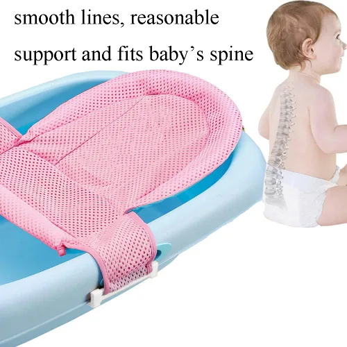 Miniatura 2 de Soporte de malla ajustable para baño de bebé, malla antideslizante, para bañera y ducha, transpirable, almohadilla de baño para recién nacidos