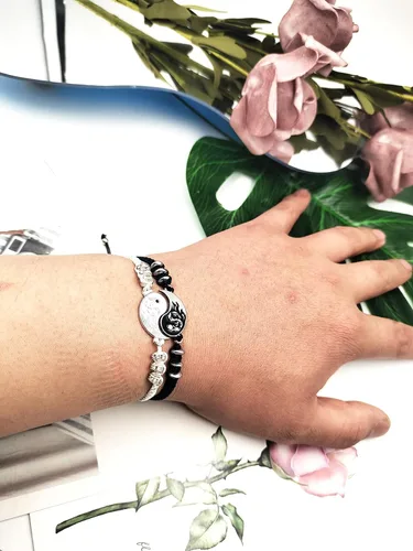 Miniatura 6 de INENIMARTJ Juego de 4 collares de pulsera de dragón a juego para mujeres y hombres, Yin Yang para parejas, collares con colgante para novio, novia