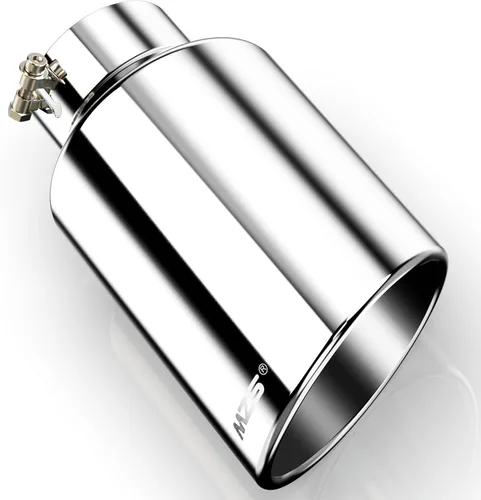 MZS punta de escape, acero inoxidable 5" entrada 8" salida 38,1 cm longitud tubo de escape universal corte de ángulo inclinado
