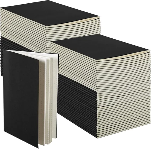 Miniatura 8 de Mimorou 100 piezas de cuadernos diarios a granel - Cuadernos kraft de tapa blanda A5 pequeños de 5.5 pulgadas x 8.3 pulgadas con 60 páginas 30 hojas