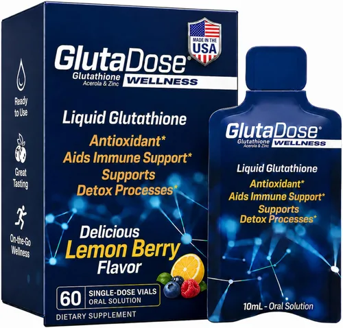 Miniatura 11 de GlutaDose Suplemento líquido de glutatión, L glutatión líquido con acerola y zinc, sabor natural a bayas de limón, fórmula antioxidante sin azúcar