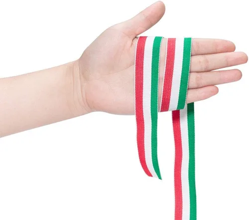 Miniatura 4 de PH PandaHall Cinta de rayas rojas, blancas y verdes, de 50 yardas, bandera italiana, cinta patriótica, decoraciones navideñas italianas, cintas