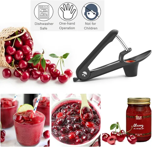 Miniatura 2 de Picadora de cerezas, herramienta para deshuesar de oliva, removedor de herramientas para deshuesar cereza, removedor de núcleo de pozo de frutas