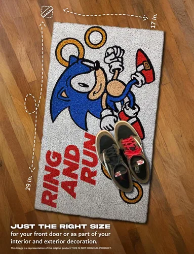 Miniatura 3 de Pyramid America - Sonic - Tapete Ring and Run Coir - Tapete de entrada para interiores y exteriores de 29 x 17 pulgadas con respaldo antideslizante