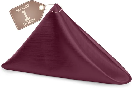 Miniatura 165 de Ultimate Textile -1 docena de servilletas reversibles Shantung Satin - Majestic - Servilletas de tela Majestic de 17 x 17 pulgadas, color marrón