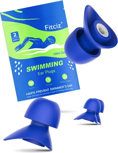 Miniatura 13 de Tapones para los oídos de natación para adultos, 2 pares de tapones impermeables para los oídos para nadadores, hombres, mujeres, lavables
