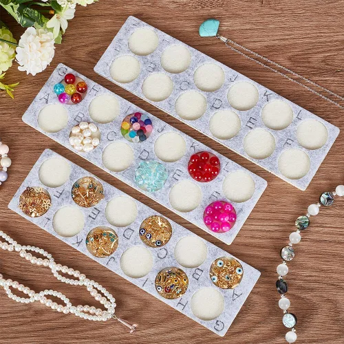 Miniatura 5 de PH PandaHall 10 tableros de cuentas para cuentas con diseño de cuentas, bandejas de fieltro para joyería, organizador de pulseras, bandeja
