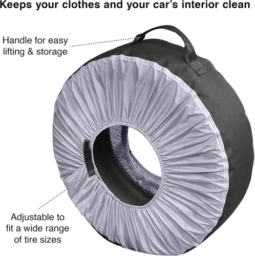 Miniatura 2 de Kurgo Seasonal Tire Tote & Wheel Felts Spare Tire Cover Portable Wheel Bags Winter Tire Cover Eco-Friendly Tire Totes Handle for Easy