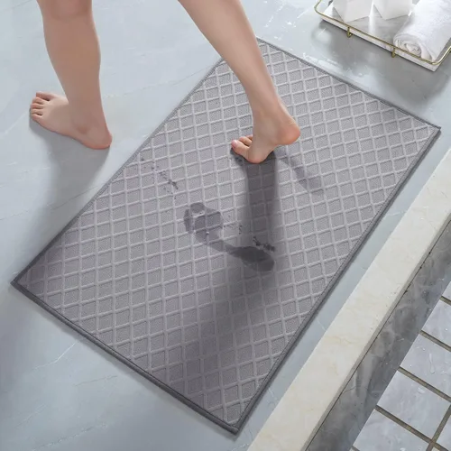 Miniatura 13 de AMOAMI Tapetes de baño ultra delgados, con parte trasera de goma, antideslizantes, absorbentes, para suelo, regadera y lavabo