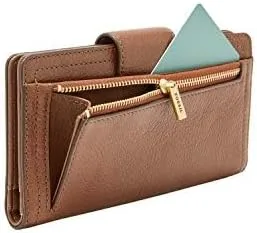 Miniatura 6 de Fossil Women's Logan Leather Wallet RFID Blocking Tab Clutch, Black (Model SL7830001)