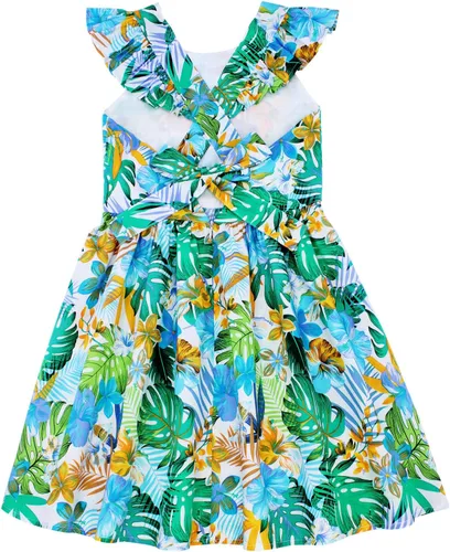 Miniatura 321 de Vestido de verano para niña, de algodón, con diseño floral