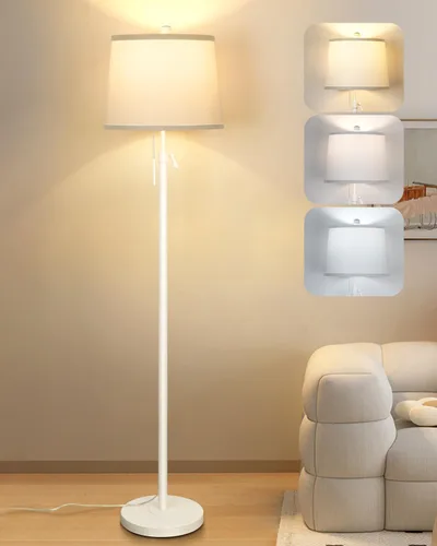 Miniatura 10 de JUNNAI Lámparas de pie para sala de estar, lámpara de pie negra de altura ajustable lámpara de pie, lámpara de pie moderna alta regulable